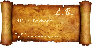 Löwi Barbara névjegykártya
